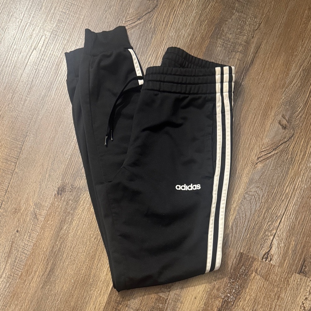 adidas Originals Black Joggers with White Three-Stripes